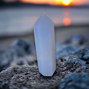 Blue Chalcedony Crystal Tower Meditation Stone (#2)‎